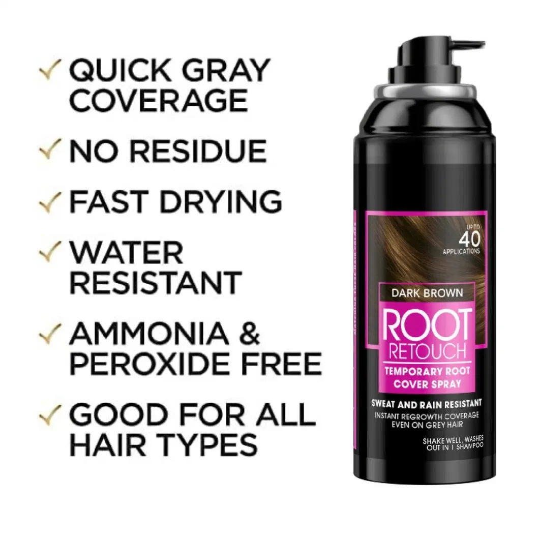 Factory Wholesale Hair Root Touch-up Color Spray Instant Gray Coverage Root Retouch Spray